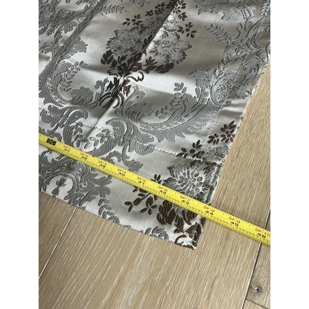 Set Of European Curtains Taupe Color 8 Ring 44 X 84 (o1)